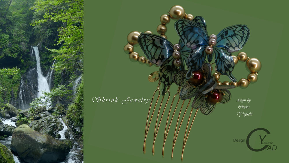 シュリンクジュエリー作品集 JP_kari247F_1K_D_D プラバンアクセサリーportfolio　Shrink Plastic in Jewelry キャドユグチ　湯口千恵子の部屋