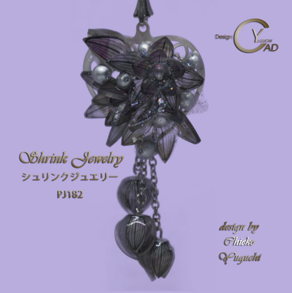 スタンプ&ペイント シュリンクジュエリー作品集 プラバンアクセサリー PJ182　Shrink Plastic in Jewelry キャドユグチ　湯口千恵子の部屋