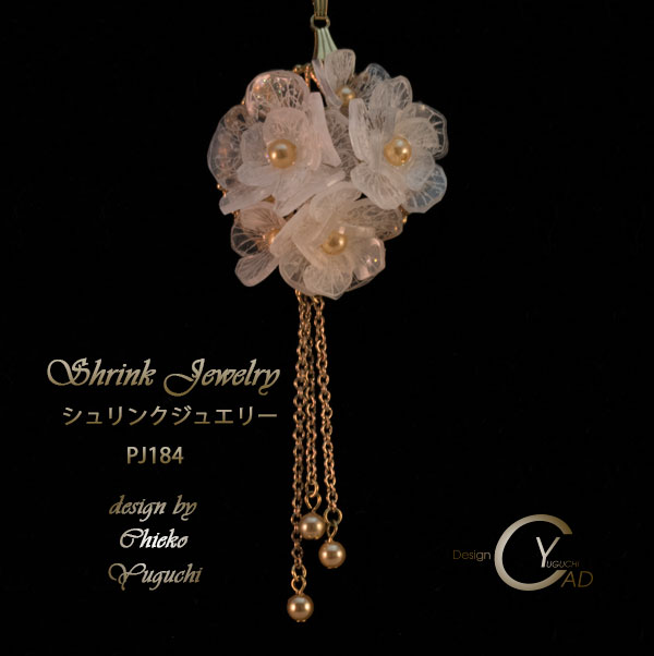 スタンプ&ペイント シュリンクジュエリー作品集 プラバンアクセサリー PJ184　Shrink Plastic in Jewelry キャドユグチ　湯口千恵子の部屋