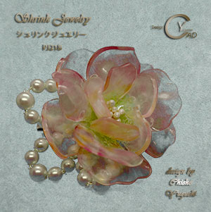 スタンプ&ペイント シュリンクジュエリーPJ218AM Shrink Plastic in Jewelry 湯口千恵子作