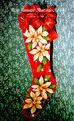 Pink Poinsettia Boot with Ribbon ピンクのポインセチアのブーツ